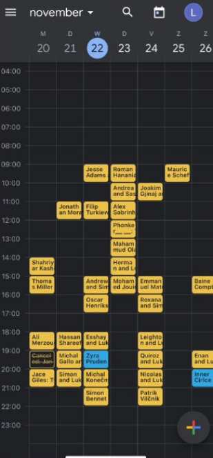 Packed client calendar